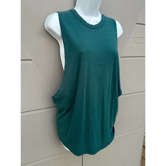 Free People Movement No Sweat Cross Back Crew Neck Tank Top Locust Green Size S - Picture 4 of 9